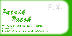 patrik matok business card
